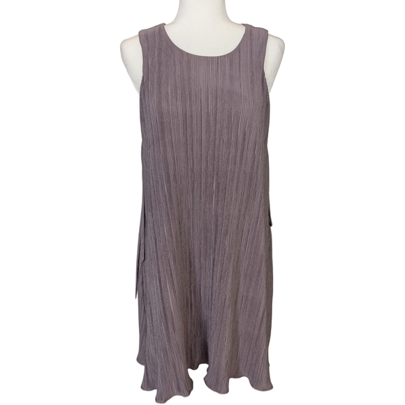 GF Collection Dresses & Skirts - GF Collection Purple Micro-Pleated Sleeveless Mini Dress Size Small